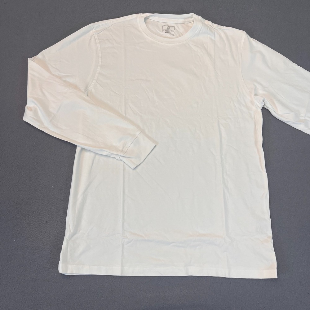 Ahead‎ USA Instant Classic Long Sleeve T Shirt Men's Med White 100% Cotton Solid